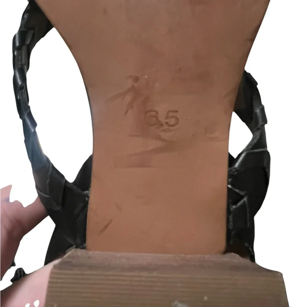 Madewell Marta whipstich black leather block heel with ankle strap - Picture 9 of 9